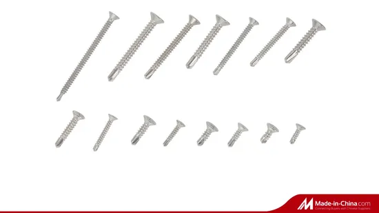 Made in China Factory One-Stop Service Stainless Steel 410, 304, 316 Countersunk (CSK) Head Self-Drilling Screw DIN7504 (P) , ISO15482, ASME B18.64